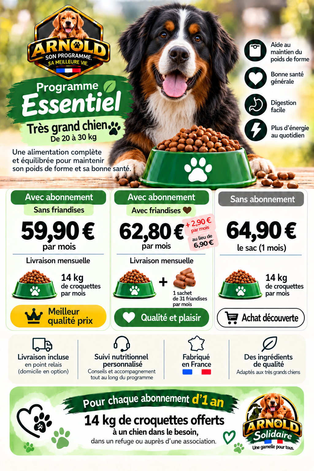 Programme Essentiel ARNOLD pour très grand chien de 20 à 30 kg – 14 kg