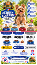 ARNOLD Plaisir & Équilibre pour petit chien jusqu’à 5 kg : recettes, abonnements et tarifs
