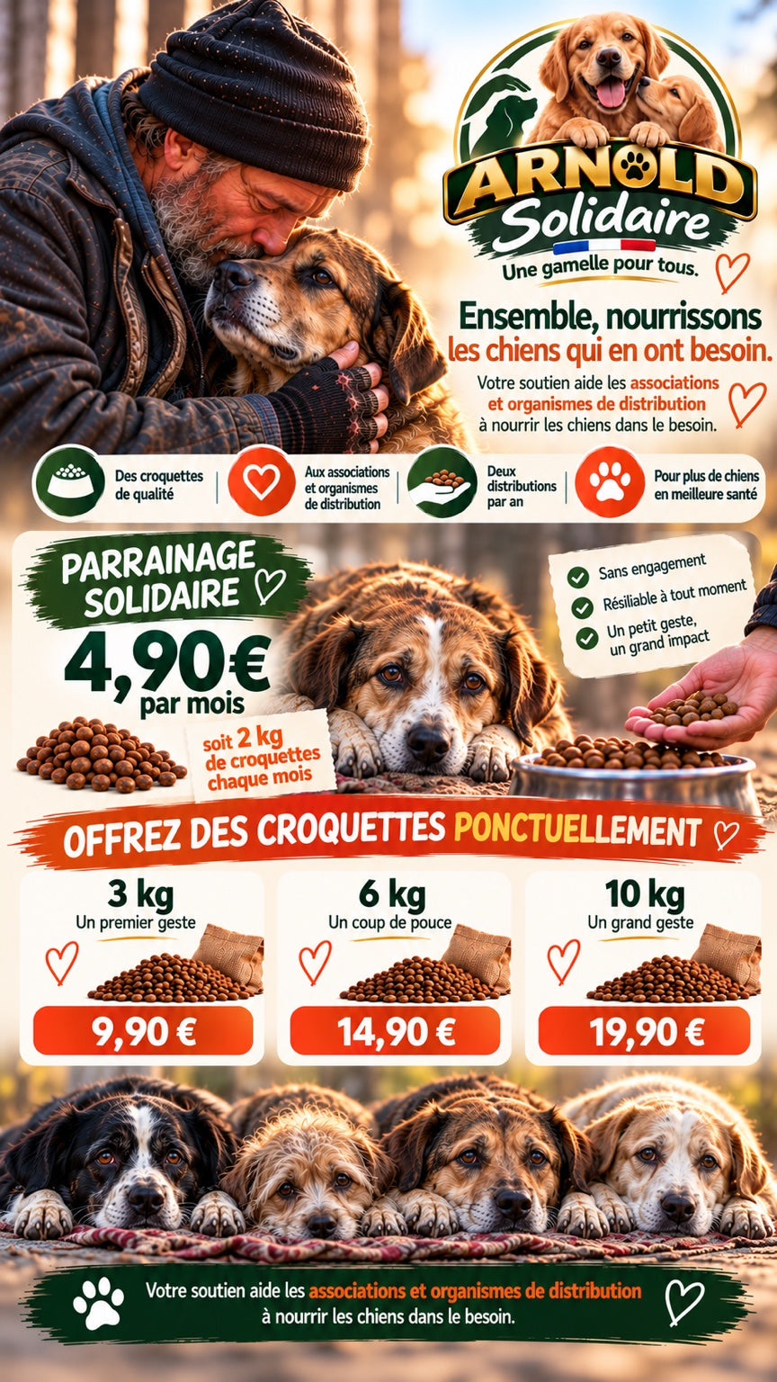 ARNOLD Solidaire : une gamelle pour tous, parrainage et offres ponctuelles